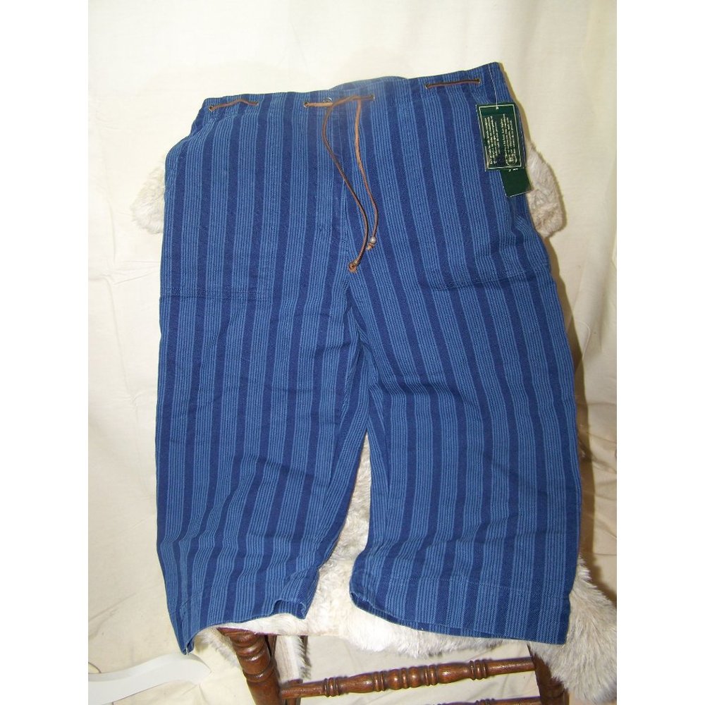 Lauren Ralph Lauren Pants Wide Leg Y2K Cropped Capris 12P NWT Blue